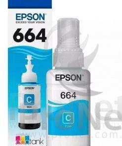 Botella De Tinta Para Epson T664 Cian